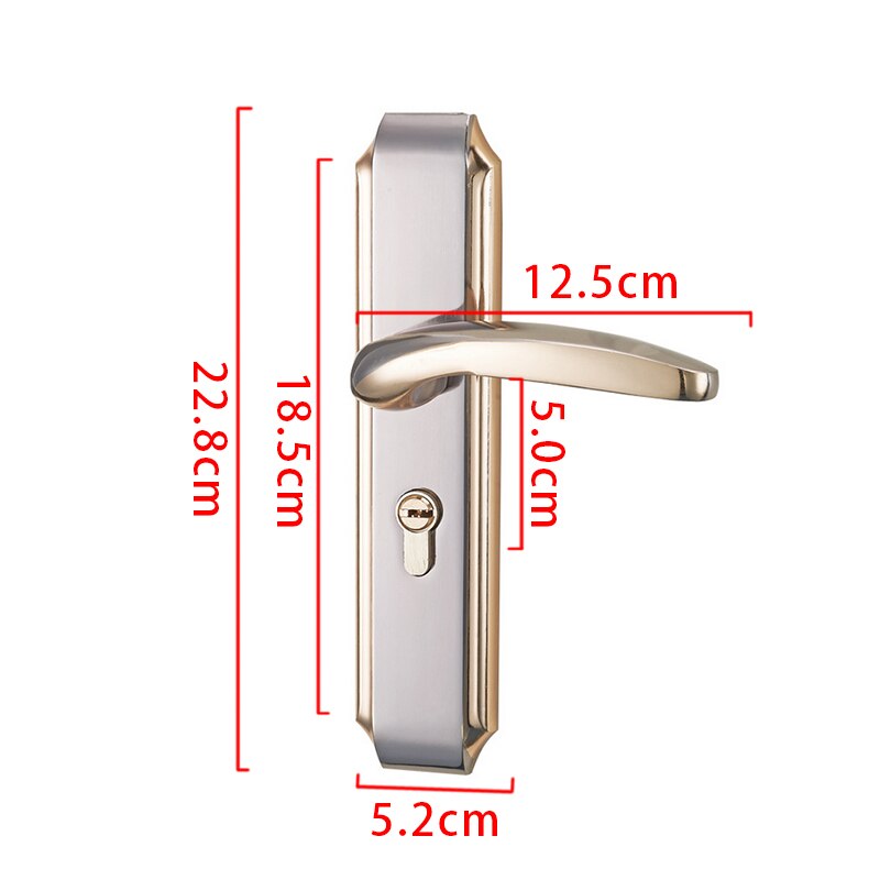 1Set Solid Space Aluminum Door Handle Lock Continental Bedroom Minimalist Interior Door Lock Cylinder Security Locks DIY Tools