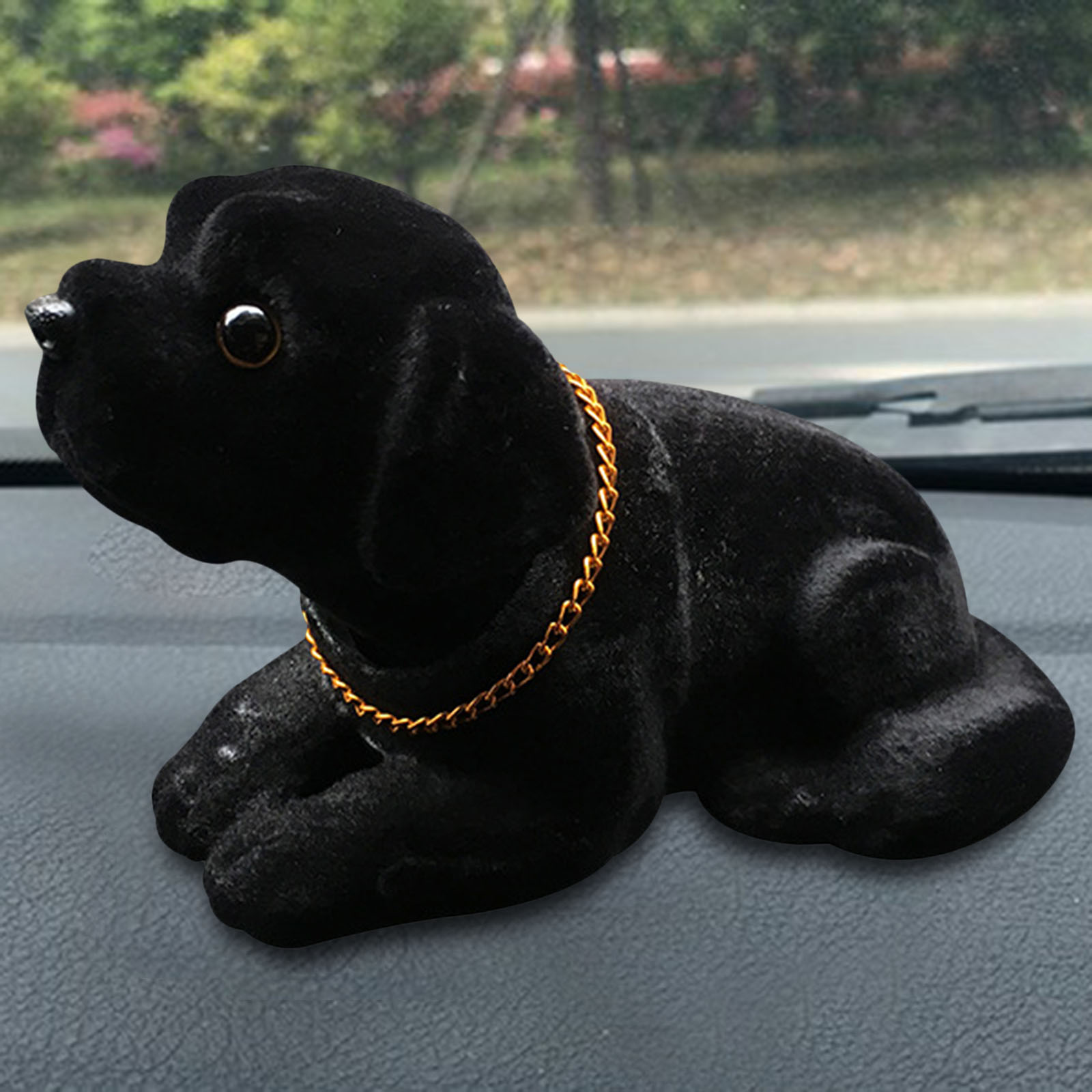 Puppe, der Höhle Kopf schüttelt, Hund, Kunstharz, Auto-Ornamente, Welpe, niedlicher Hund, Spielzeugfigur, Statue für Auto-Armaturenbrett, Tischdekoration: Lila