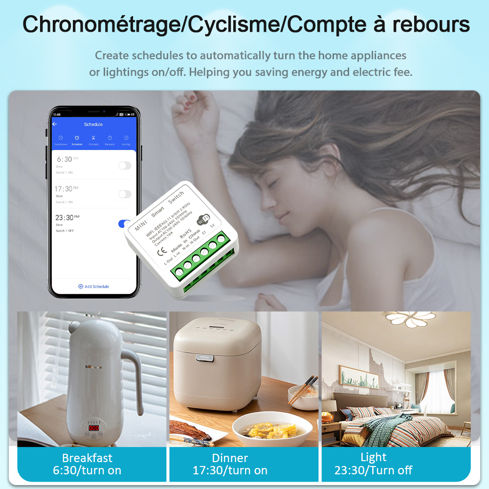 Wifi diy smart bytte om fjernkontroll 10a/16a trådløse brytere smart hjem tuya smart liv app kontroll via alexa google hjem