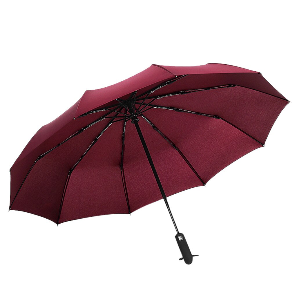 Wind Slip Opvouwbare Automatische Paraplu Regen Vrouwen Auto Luxe Grote Winddicht Paraplu Regen Voor Mannen Zwarte Coating 10K Parasol: Rood