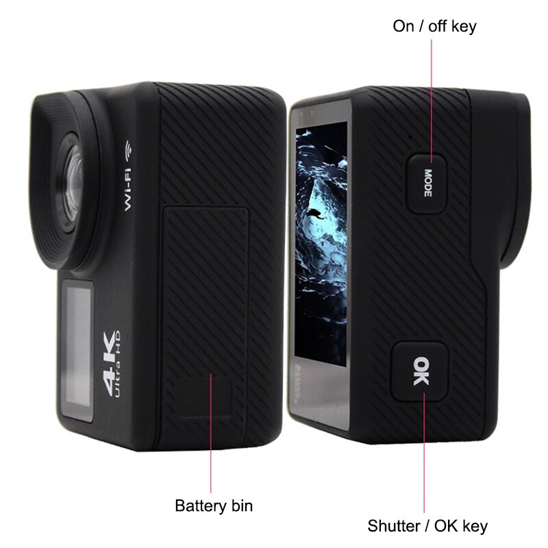 Action camera 4k wifi ultra hd sportcamera waterdichte duikcamcorder met afstandsbediening nk-shopping