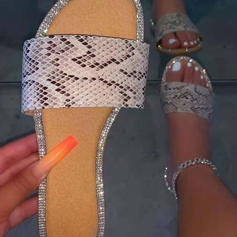 Sandales femme Chaussures Plates Femme Léopard Plate-Forme Chaussures de Confort Plat Sandales Femmes Chaussures D'été de Plage Sans Lacet De De: snake / 36