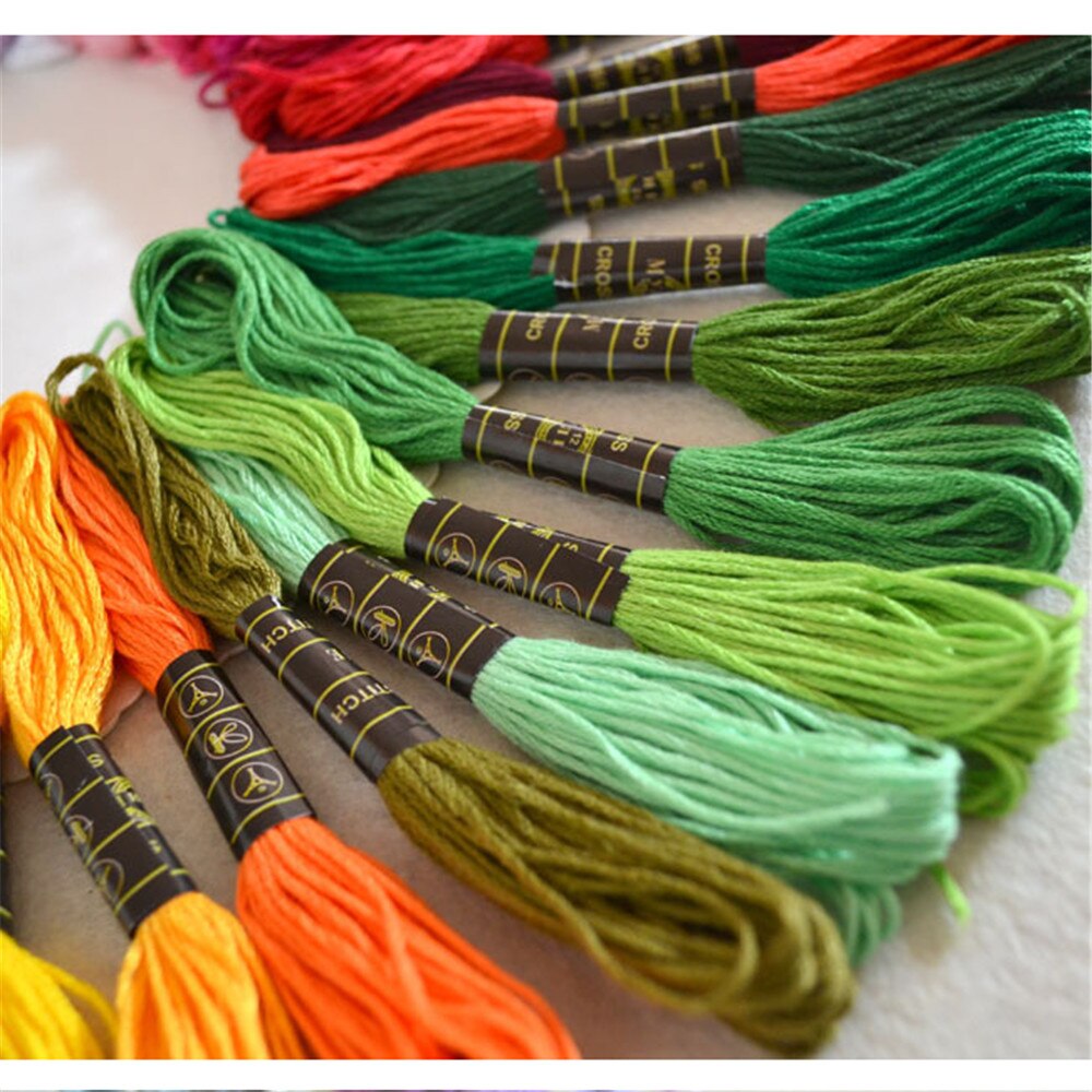 50pcs Random Color embroidery DIY Silk Line Branch Threads Similar Dmc Thread Floss Skein Cross Stitch Thread