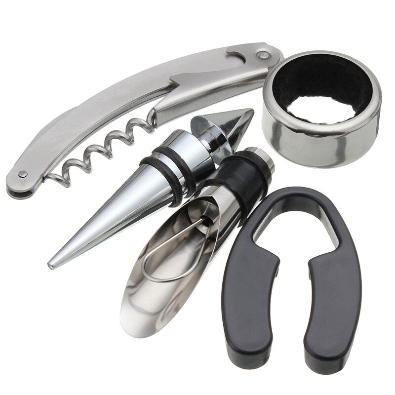 YOTOP 5 stks/set Wijn Opener Tool Set Rvs Opener Stopper Wijn Schenker multifunctionele Corkscrew & Accessoire