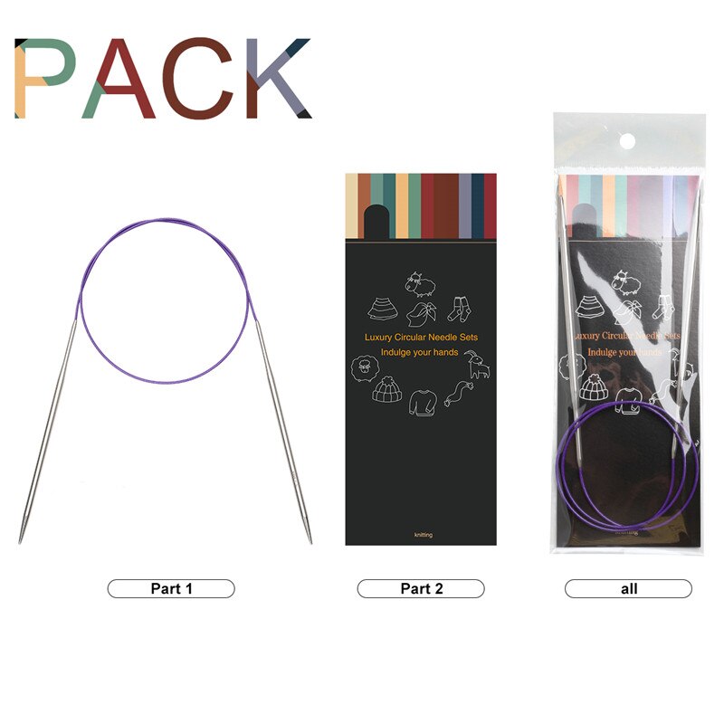 KOKNIT Rvs Breinaalden 14 stks 40-120 CM 2.25-10.0mm Ronde Dubbele Punt Breinaalden Haken DIY Weave Gereedschap