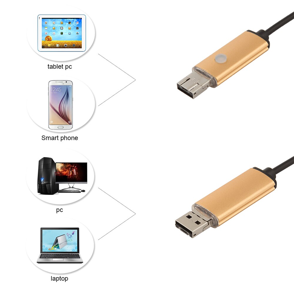 Caméra Endoscope pour téléphone Android, étanche, boroscope, Micro USB, objectif 5.5mm, 5/10M, 6 led Hd, pour Smartphone