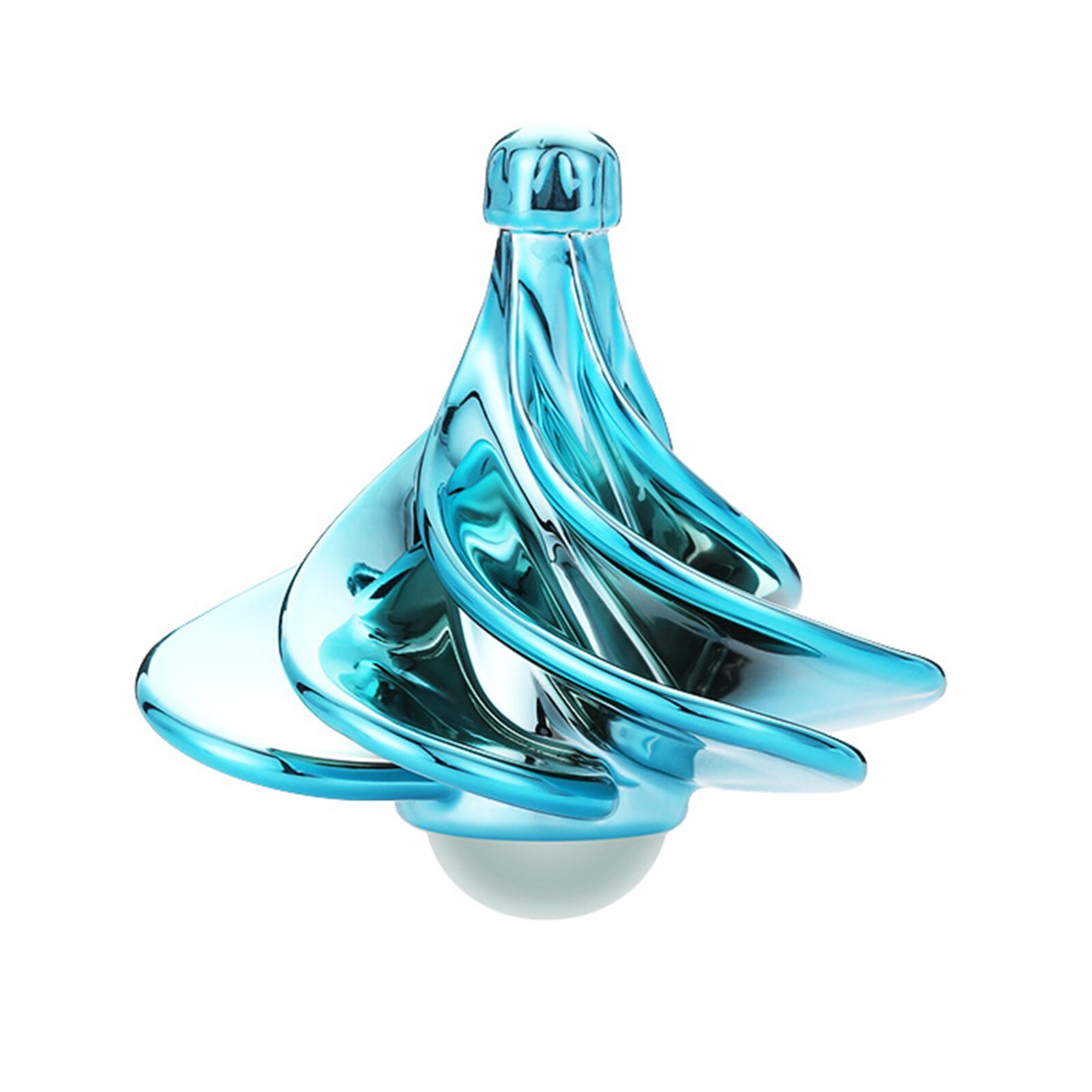 Whriling Top Wind Gyro Draagbare Wind Blow Turn Gyro Desktop Decompressie Speelgoed Lbv: water blue