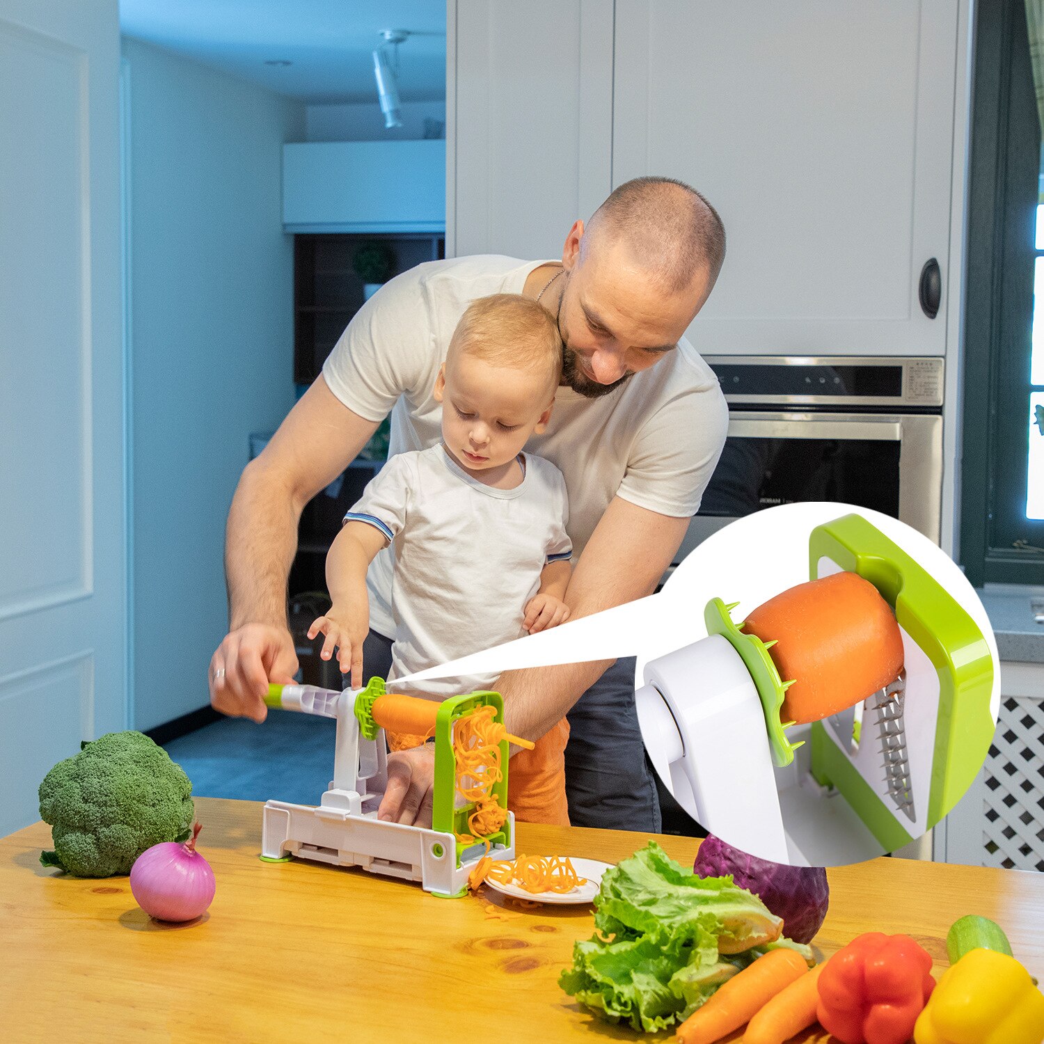 5 Blade Vegetable Spiralizer Folding Veggie Pasta & Spaghetti Potato Vegetable Spiral Cutter Zucchini Slicer Kitchen Gadgets