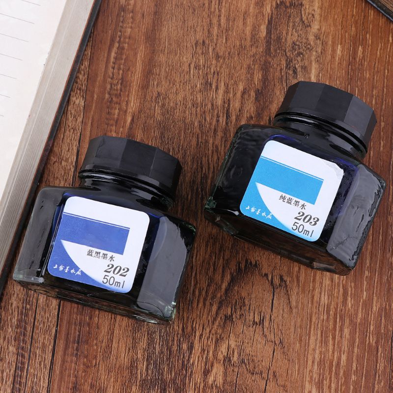 50ml Bottled Glass Smooth Writing Fountain Pen Ink Refill School Student Stationery Office Supplies