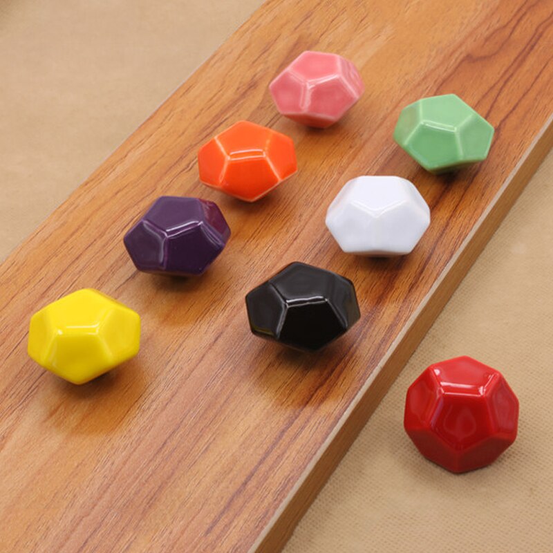 1Pc Enkele Gat Kledingkast Lade Trekt Deurklink Keramiek Kabinet Knop Met Schroef Meubilair Hardware