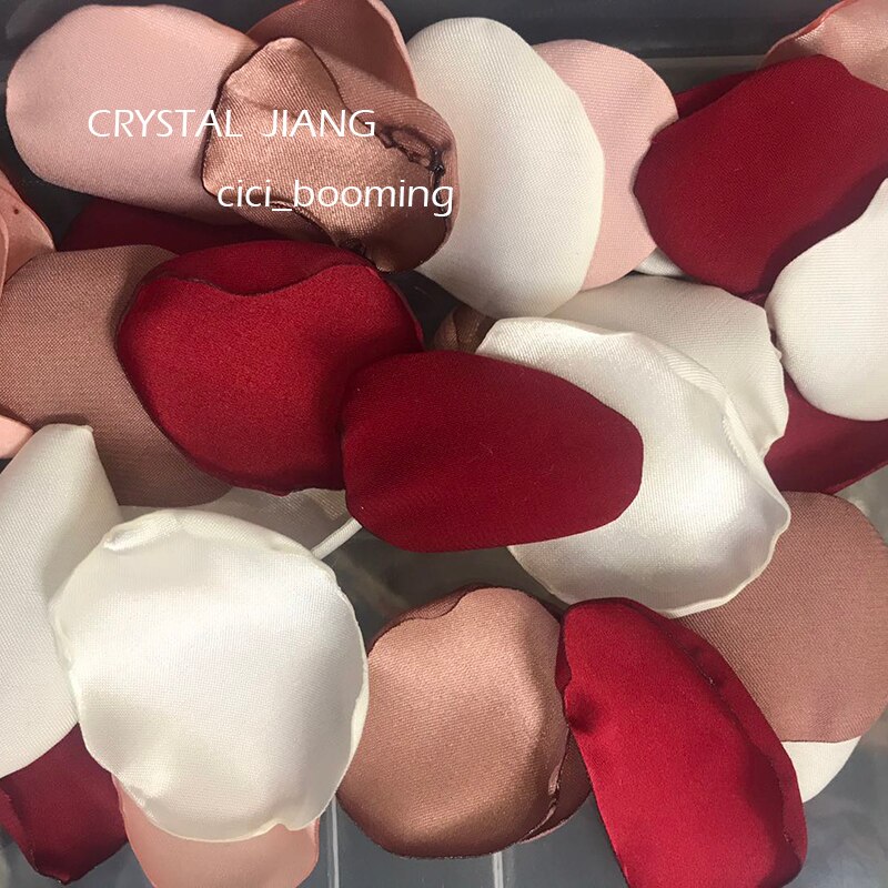 Mixed Color Petals For Weddings Dark Red Beige Peach Blush Pink Flower Girl Rose Petal 100 pieces /Lot