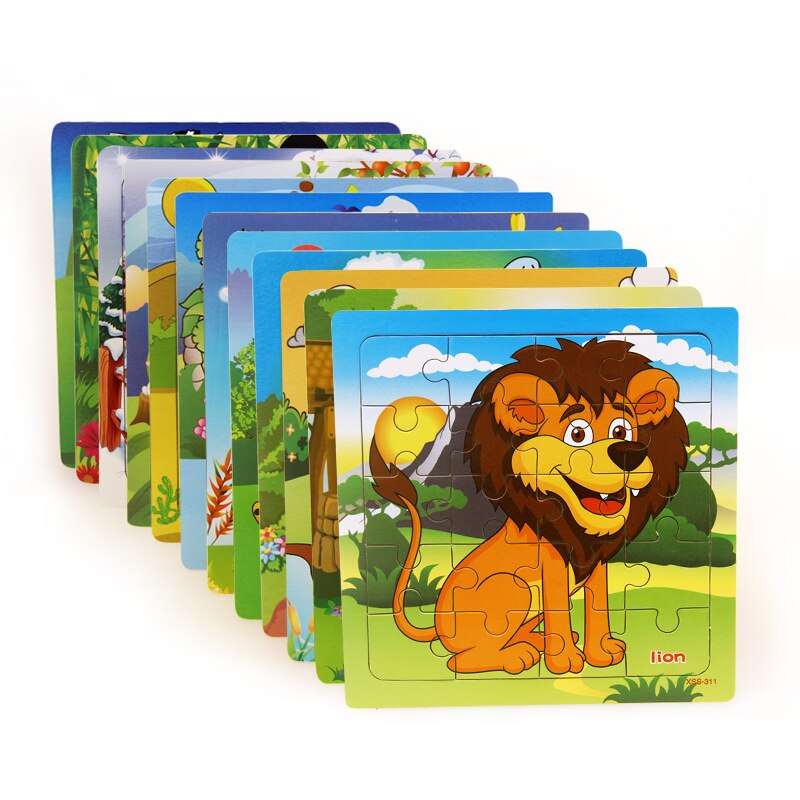Kleine 3D Puzzle kinder 20 Stück von Holz Wald Tier Geschichte Puzzle Idiom Puzzle Pädagogisches Spielzeug