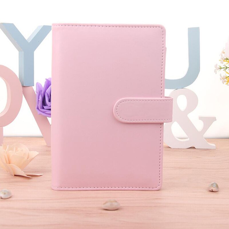 Ox Knight Echt lederen A7 ringmap portemonnee, navulbare 6-rings zakformaat ringplanner, luxe planner organizer met planner inzetstukken en prachtig pakket (roze