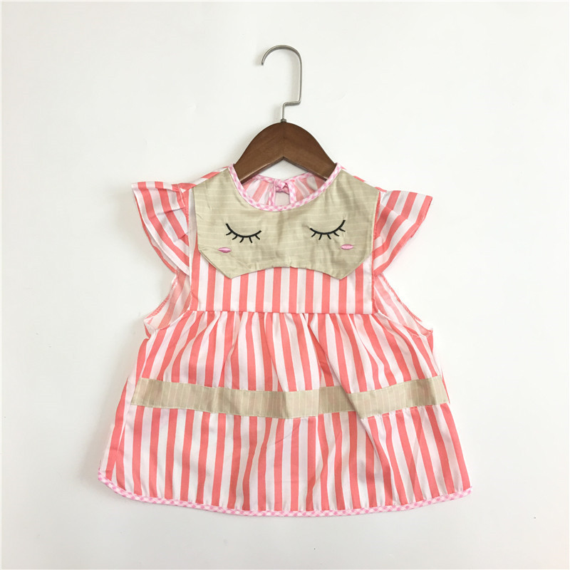 Baby-lätzchen Baby Mädchen Fütterung Kleidung Kindergarten Essen Kleidung Striped Mädchen Prinzessin Kleid