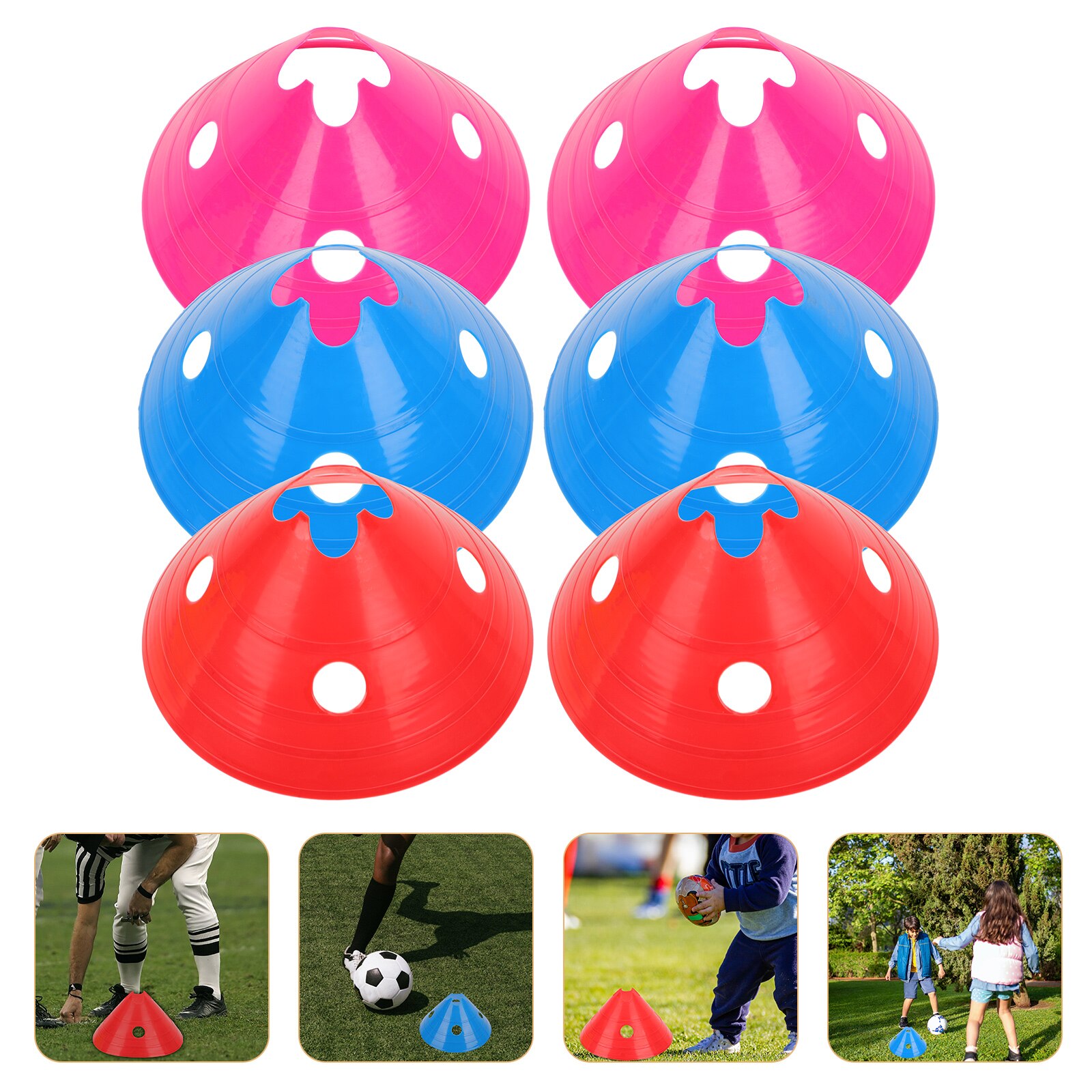 6 pcs football training hurdles plastic football flexibility training racks: Default Title