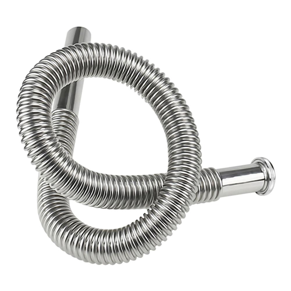 80cm Stainless Steel Siphon Flexible Hose Sink Drain Sinks Bathroom Kitchen Basin Water Tube Pipe