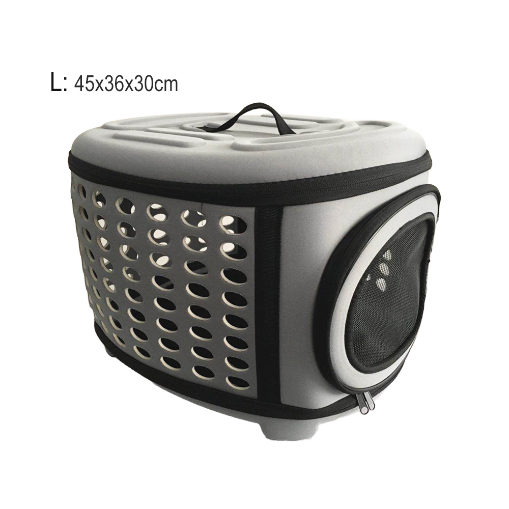 Torba transportowa dla psa i kota w jednolitym kolorze, składana, torba podróżna eva, przenośna torba na ramię dla małych psów i szczeniąt, robić noszenia na zewnątrz, mała: L-szary