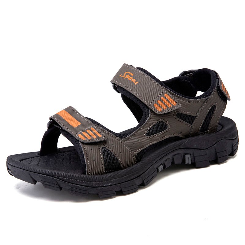 zandalias man deportivas da gladiators rasteira vietnam shoes work uomo de sandal slide herren sandals-men sandel sandalia: Gray orange / 43