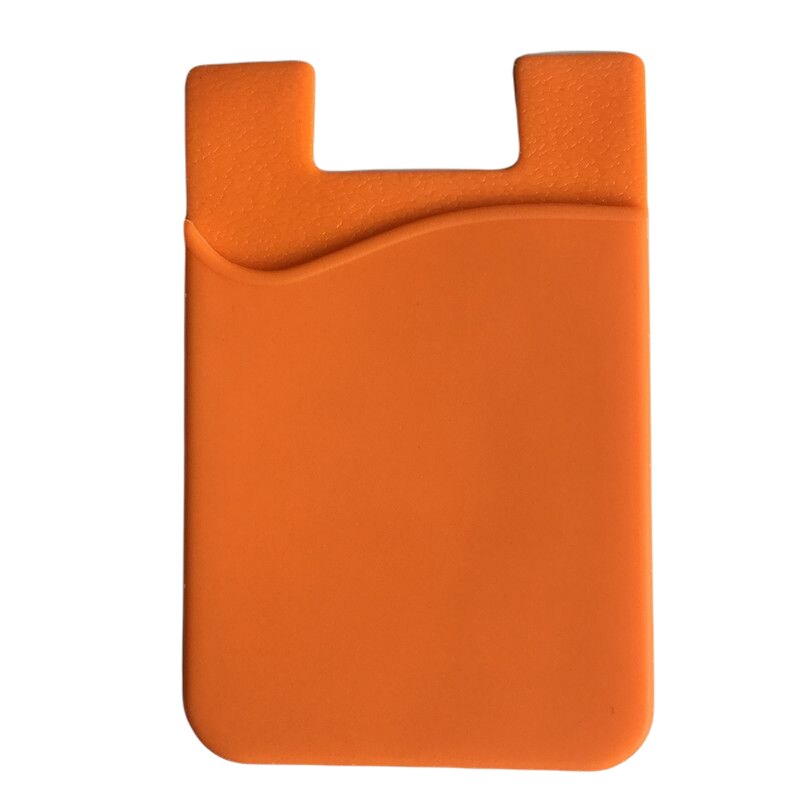 Podwójna kieszeń elastyczny silikon ID pokrywa kredytowa etui na bilet miesięczny naklejka portfel na klucze Case torebka na telefon komórkowy kobiety mężczyźni etui: Orange