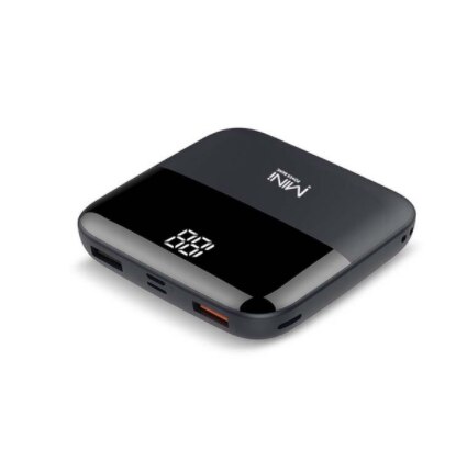 Mini Power Bank 10000 Mah Quick Charge Dual Usb Snelle Output Mirco Usb Tpye-C Externe Batterij Draagbare Snelle lading Powerbank: Black