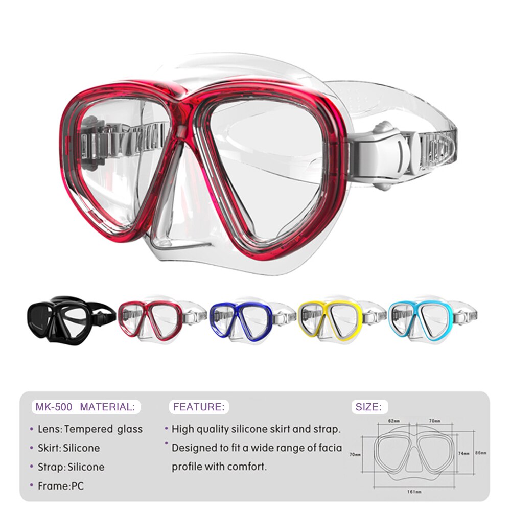 Snorkeling Goggles Snorkel Set Anti-Fog Tempered Glass Scuba Snorkeling Mask Gear Scuba Diving Masks Pool Equipment