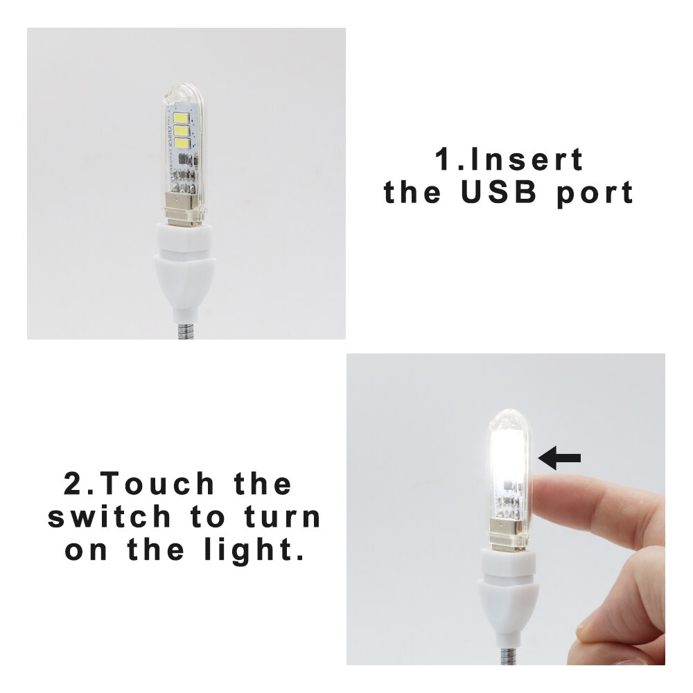 Dc5v interruptor de toque usb mini led livro lâmpada 3leds 1.5w portátil led luz leitura usb led night light lâmpada acampamento para banco potência