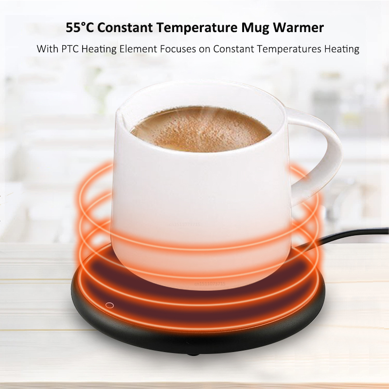 Calentador de tazas de café, calentador de tazas, almohadilla calefactora USB, posavasos termostáticos eléctricos para té de la leche y agua, calentador de tazas para el hogar y la Oficina, escritorio DC 5V