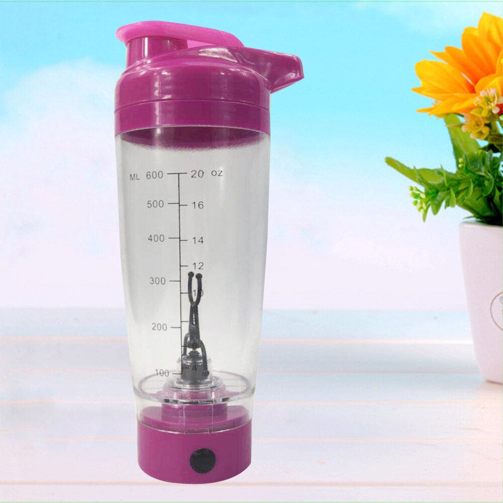 1 Pc Protein Shaker Bottle Vortex Tornado Shaker Cup 600ml Portable Battery Operated Stirring Shaker: Rosy