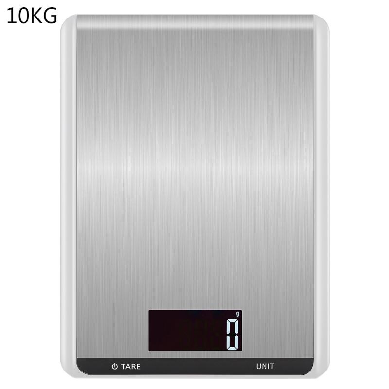 Large Stainless Steel Electronic Kitchen Scale 5KG 10KG 1g Slim Baking Scales 203F: White  10kg