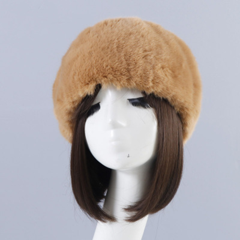 Femmes hiver fausse fourrure plus casquette russe pour les filles de épais moelleux vide haut russe casquette automne oreillette en plein air Ski chapeaux: 2
