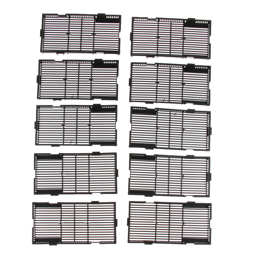 10Pcs Grid Isolate Board Divider Fish Tank Bottom Black Filter Tray Aquarium Crate