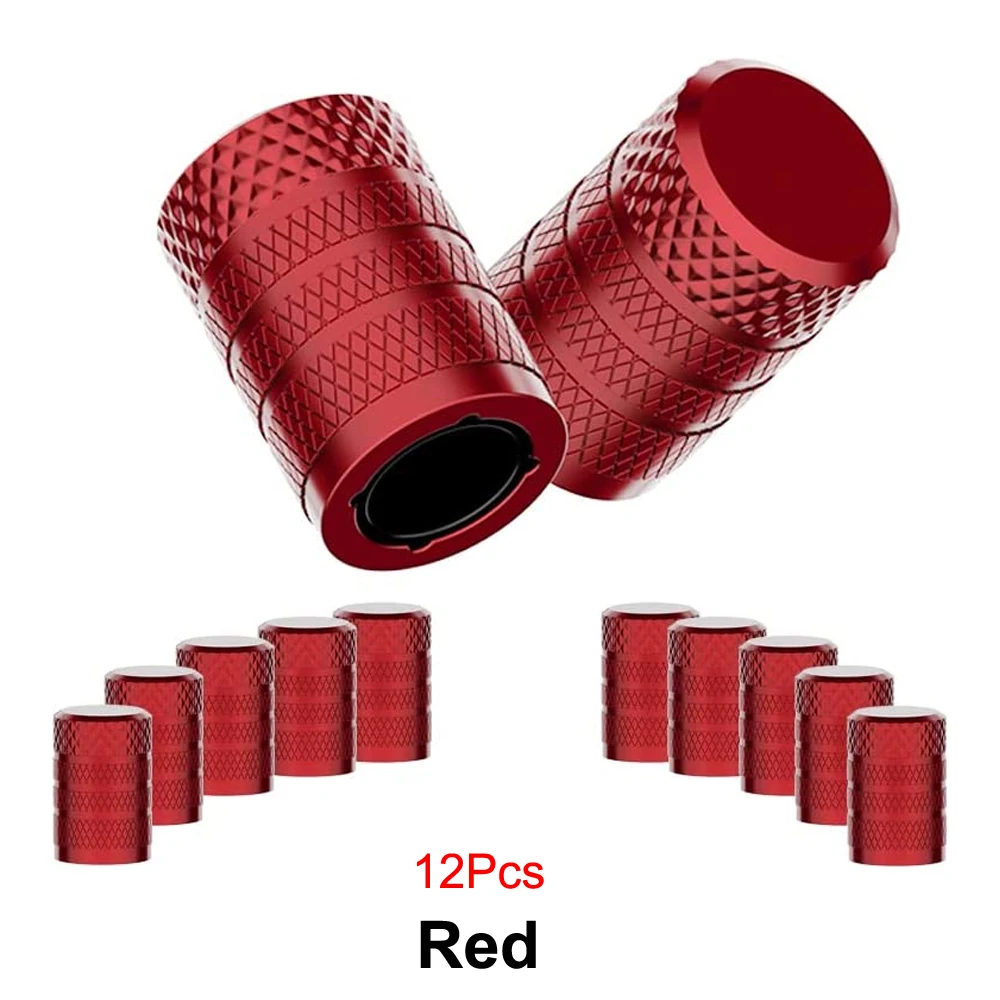 TQQTQQ Tapa de válvula de neumático de aluminio de 4/8/12 piezas, resistente a la corrosión, cubiertas de vástago universales para automóviles, camiones, motocicletas, SUV y bicicletas: YELLOW