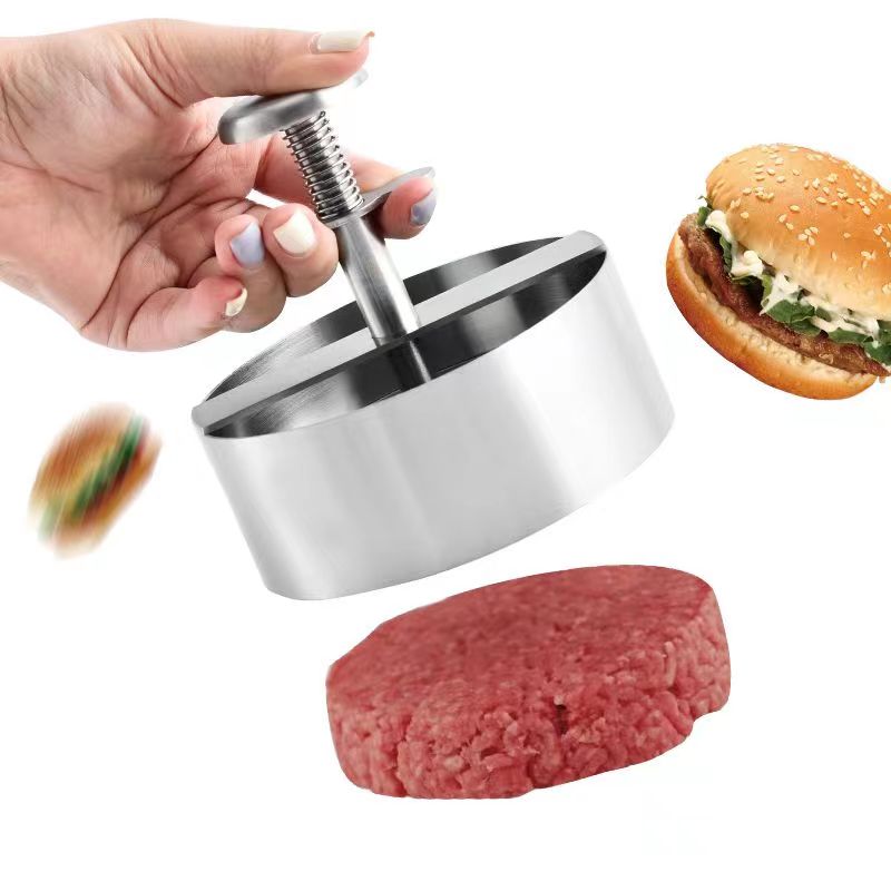 304 Roestvrij Staal Hamburger Vleespers Burger Patty Maker Mold Handleiding Cake Grill Vlees Tool Rundvlees Varkensvlees Rijstpers Maken Mallen