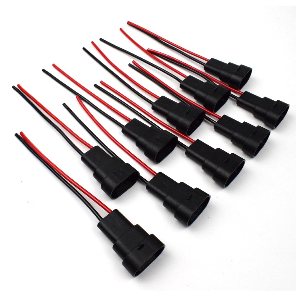 10 stk/parti 9005 9006 hb3 hb4 9012 hir 2 bil forlygte relæ pære fatning stik han 2 ben til hun kabel stik dyoung