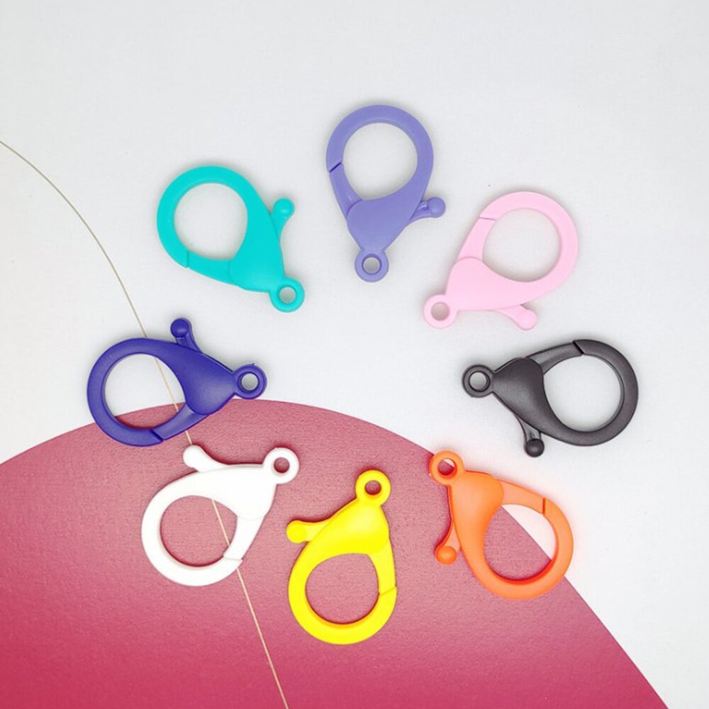 10 Stuks 35Mm Snoep Kleuren Kreeft Sluitingen Haken Sleutelhanger Koreaanse Zoete Sleutelhangers Abs Sleutelhanger Voor Diy Sieraden maken Accessoires