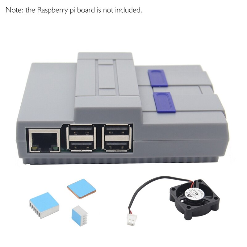 Kit de carcasa estilo Nes Snes con ventilador de refrigeración, disipadores de calor para Raspberry Pi 3, modelo B Plus / 3 B / 2 B/snesp