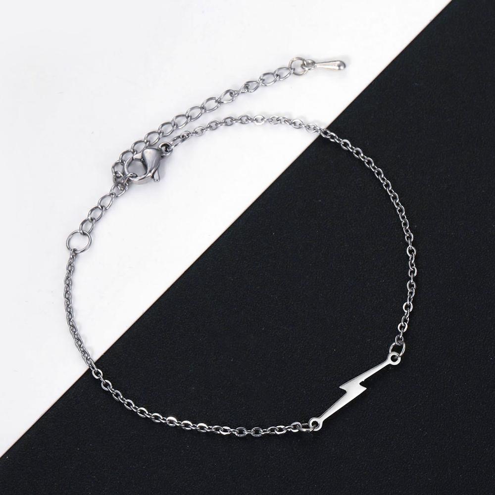 Todorova Verstelbare Charm Lightning Armbanden Voor Vrouwen Link Chain Rvs Armbanden Sieraden Pulseira Feminina: Silver Plated