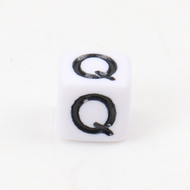 , cubo de alfabeto con letras blancas y negras, cuentas sueltas con letras acrílicas, apto para fabricación de joyas, 6mm, 100 Uds.