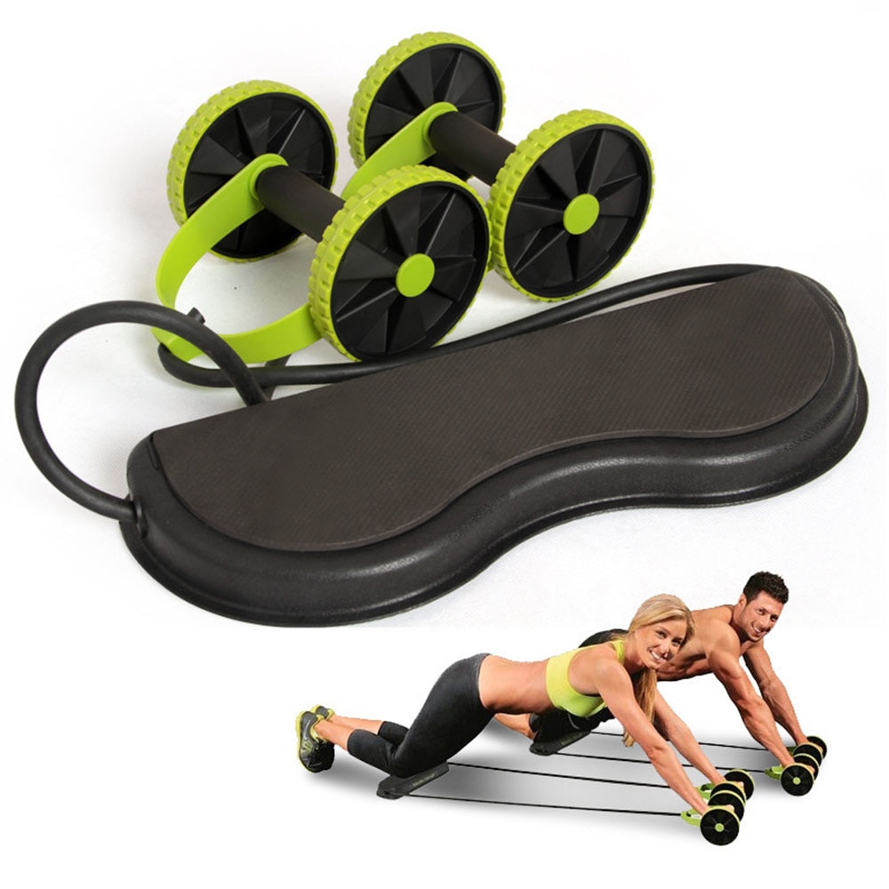 Wheel Roller Stretch Elastic Abdominal Resistance Pull Rope Tool Abdominal Muscle Trainer Exercise Home Fitness Equipment: Default Title