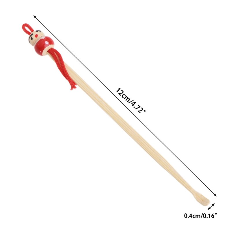 DUAI, 10 Uds., muñeca de dibujos animados, cuchara de bambú para quitar la cera de los oídos, herramienta de seguridad para el cuidado del oído, color aleatorio
