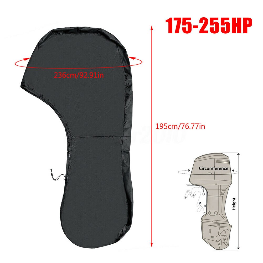 Waterproof Accessories Anti Scratch Engine Protector Black Oxford Cloth Outboard Boat Dustproof Durable Outdoor Full Motor Cover