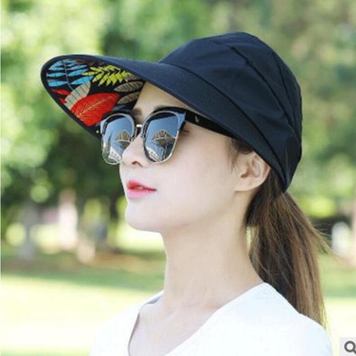 Chapeaux de soleil pour femmes, pare-soleil d'été, 1 pièce, pare-soleil avec grandes têtes, chapeau de plage à large bord, Protection Uv