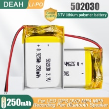 502030 052030 3.7V 200Mah Lithium Polymer Oplaadbare Batterij Voor MP3 MP4 Led Licht Bluetooth Headset Speaker Li-po Li Ion Mobiele