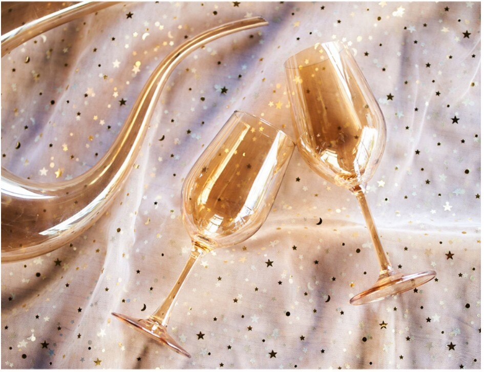330ml golden glass goblet, decorative goblet