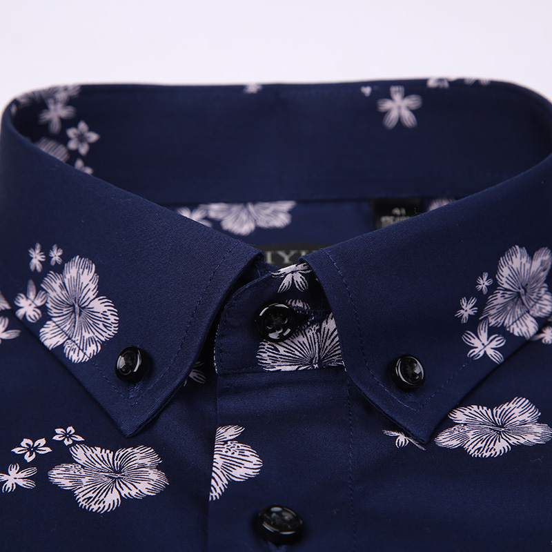 Men's Summer Thin Short Sleeve Floral Printed Shirts Comfortable Button-down Collar Standard-fit Casual Blouse Tops Shirt