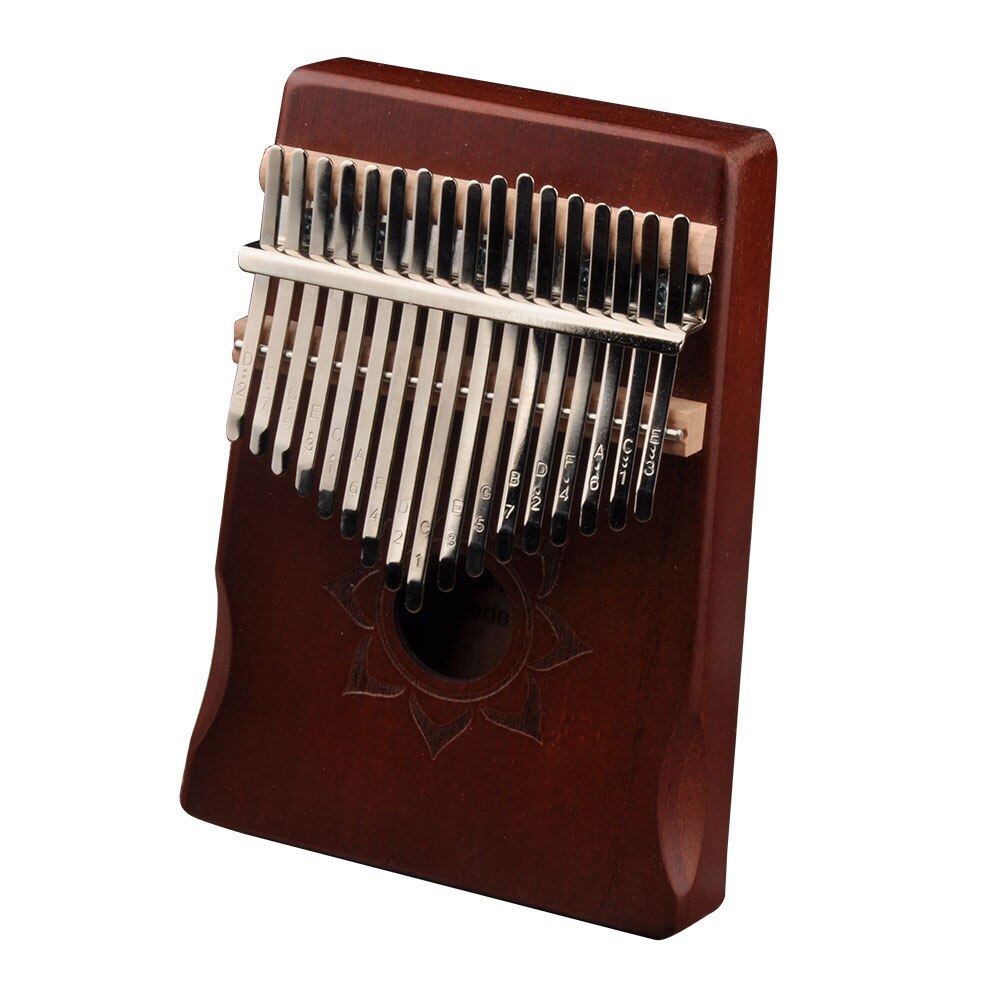 17 teclas Piano de pulgar Kalimba de madera de caoba instrumento Musical con el aprendizaje libro melodía martillo para principiantes Kalimba bolsa: Coffee 
