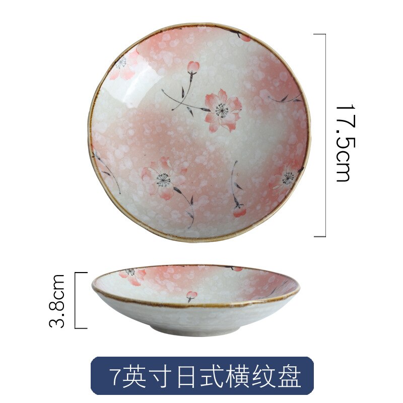 Japanese Home Dish Plate Fruit Plate Dinner Plate Cute Cutlery Set Combination Dinnerware Set Plates Plate Set: Blue