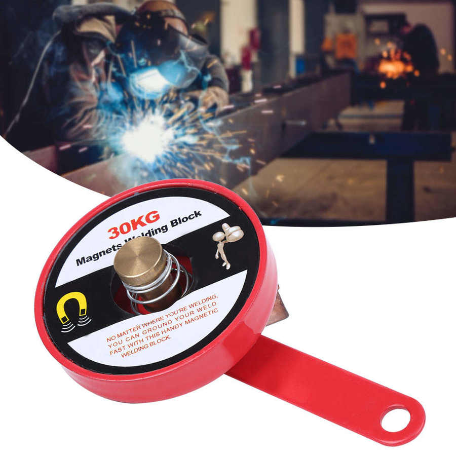 Magnet Welding Block Magnetic Grounding Block Magnet Positioner Clamp Red Alloy Steel 30kg Suction Welding Tool