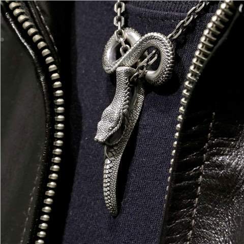 Simple Compact and Exquisite Animal Crow Raven Eagle Pendant Necklaces for Men Punk Jewelry: AL6487-Silver