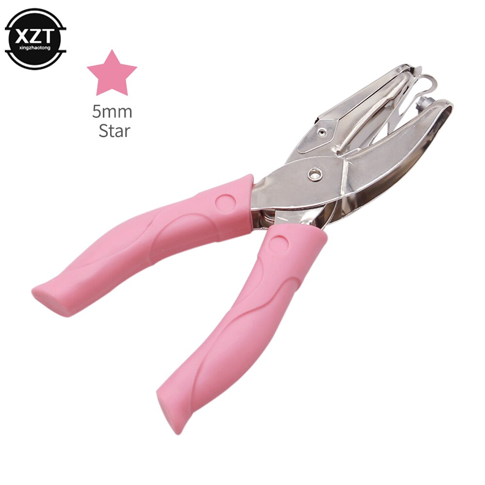 Handheld Hole Punch Cute Mini Papper Cutter Puncher Metal Plier for School Student Office DIY Tool For Diary Note book Eyelet: D